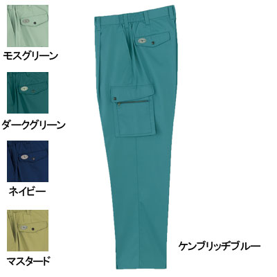 桑和 458 カーゴパンツ［ワンタック］［脇ゴム入り］ 制電性素材 ポリエステル65％・綿35％（T/Cソフトライトツイル）