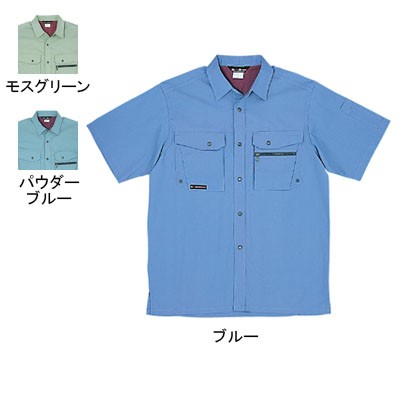 桑和 347 半袖シャツ ストレッチレベル1（伸縮率15％未満） 優れた吸汗性 ソフト加工