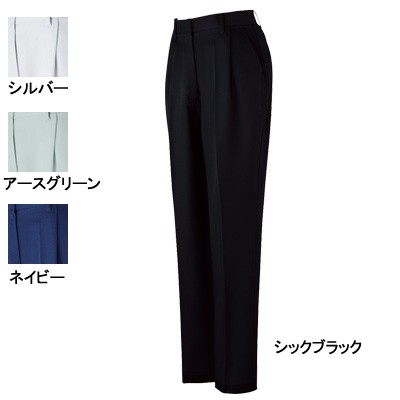 自重堂 82306 ストレッチレディースワンタックパンツ 裏綿ストレッチツイル（ポリエステル90％・綿10％）（表／ポリエステル100％、裏／ポリエステル65％・綿35％） ストレッチ 帯電防止素材使用 消臭 抗菌
