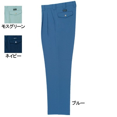 桑和 9229 エコスラックス［ツータック］ ストレッチ 制電性素材 ポリエステル90％・綿10％（エコ素材 ツイル裏綿）（表：ポリエステル100％、裏：ポリエステル65％・綿35％）
