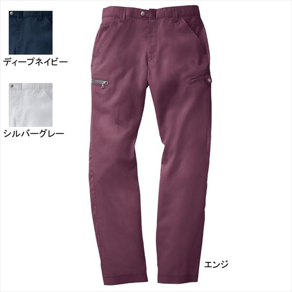 ジーベック 現場服 2196 ノータックラットズボン T/Cパナマ ポリエステル65％・綿35％ 帯電防止素材