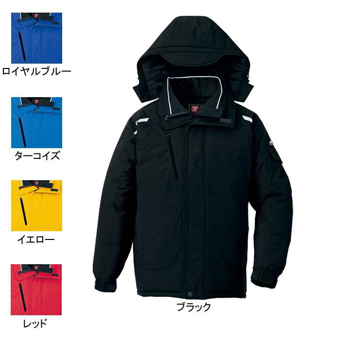 アイトス TULTEX AZ-8860 防寒コート（男女兼用） 表地：ナイロンリップ・平織り・ナイロン100％・透湿防水 裏／PUコーティング 中綿：発熱保温中綿コアブリッド 裏地：タフタ・ポリエステル100％ 耐水圧3,000mmH2O・撥水 防風 反射材使用
