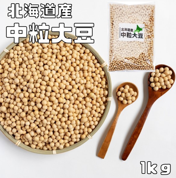 まめやの底力 北海道産 中粒大豆 大豆 1kg 　　【大豆 だいず、...