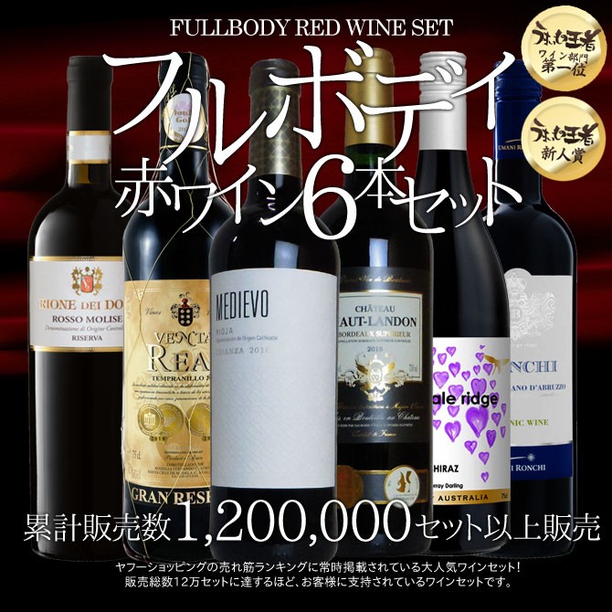 ワインセット うきうき厳選！驚異のフルボディ極上赤ワイン6本セット （送料無料ワインセット）