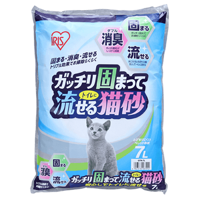 ガッチリ固まってトイレに流せる猫砂 7L