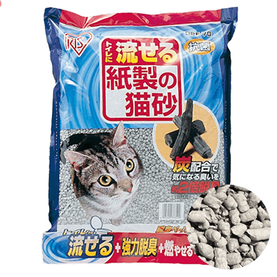 トイレに流せる紙製の猫砂 7L