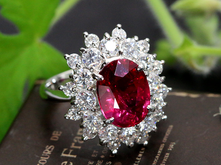 Pt900 ルビーダイヤリング 楽天市場】Pt900 ルビー ダイヤモンド リング【鑑別書付】指輪 ルビー