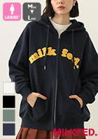 �u MILKFED. �~���N�t�F�h �v ARCH COOPER LOGO ZIP UP HOODIE �A�[�` �N�[�p�[ ���S �W�b�v�A�b�v �t�[�f�B�[ 103253012001
