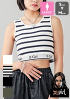 u X-girl GbNXK[ v LOGO AND STRIPE TANK TOP S Ah XgCv ^Ngbv 105242013024