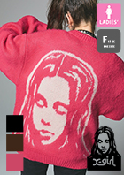 �u X-girl �G�b�N�X�K�[�� �v FACE JACQUARD KNIT CARDIGAN �t�F�C�X �W���K�[�h �j�b�g �J�[�f�B�K�� 105253015006