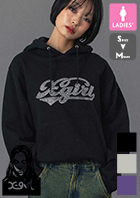 �u X-girl �G�b�N�X�K�[�� �v RHINESTONE CURSIVE LOGO SWEAT HOODIE ���C���X�g�[�� �J�[�V�u �X�E�F�b�g �t�[�f�B�[ 105254012008