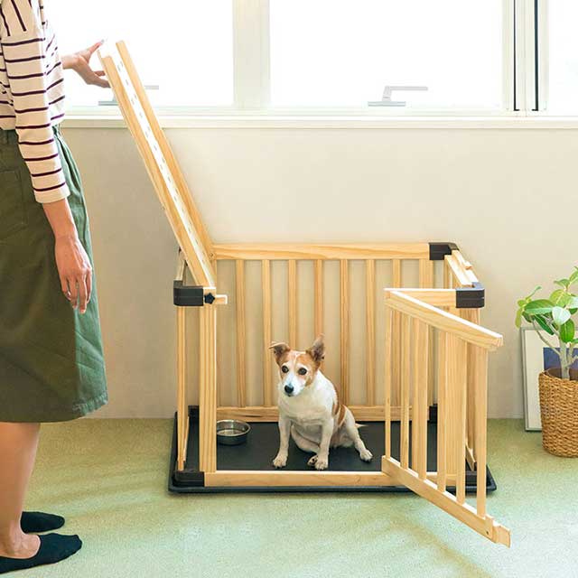 ペットケージ 木製 折りたたみ ケージ 小型犬 中型犬 89 x 55 x 55.5