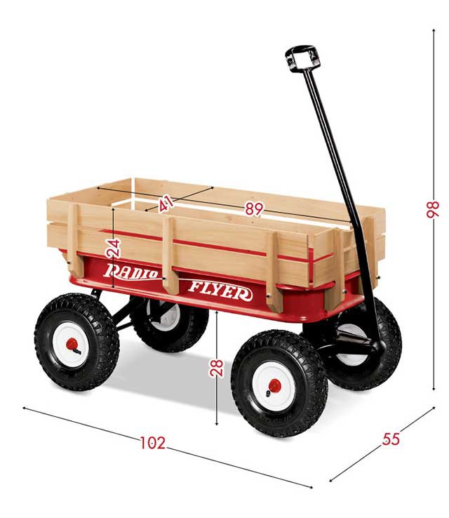 Radio Flyer ラジオフライヤー スチール ＆ ウッド ATW 木枠付 ワゴン 32Z 2人乗り キャリーワゴン キャリーカート 台車  折りたたみ 乗用玩具 レジャー ピクニック 室内 外 外遊び おもちゃ 収納 おもちゃ箱 乗り物 子供 1年保証 [送料無料]の通販はau PAY  マーケット 
