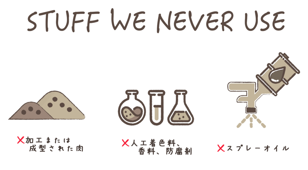 STUFF WE NEVER USE NȐĤ߁ÁuH܂͐`ꂽvulHFAAh܁vuXv[ICv͌Ďgp܂B