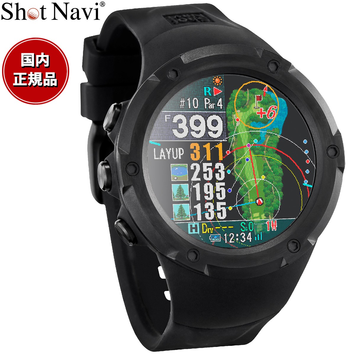 ショットナビ Shot Navi エボルブプロ タッチ Evolve PRO Touch 腕時計型 GPS ゴルフナビ 距離測定器 距離計測器 ブラック