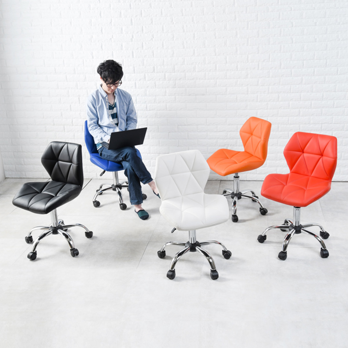 �L���X�^�[�`�F�A ���ʍ�45�`57cm �������� �I�t�B�X �`�F�A �L���X�^�[�t�� �o�u�b �N�b�V����