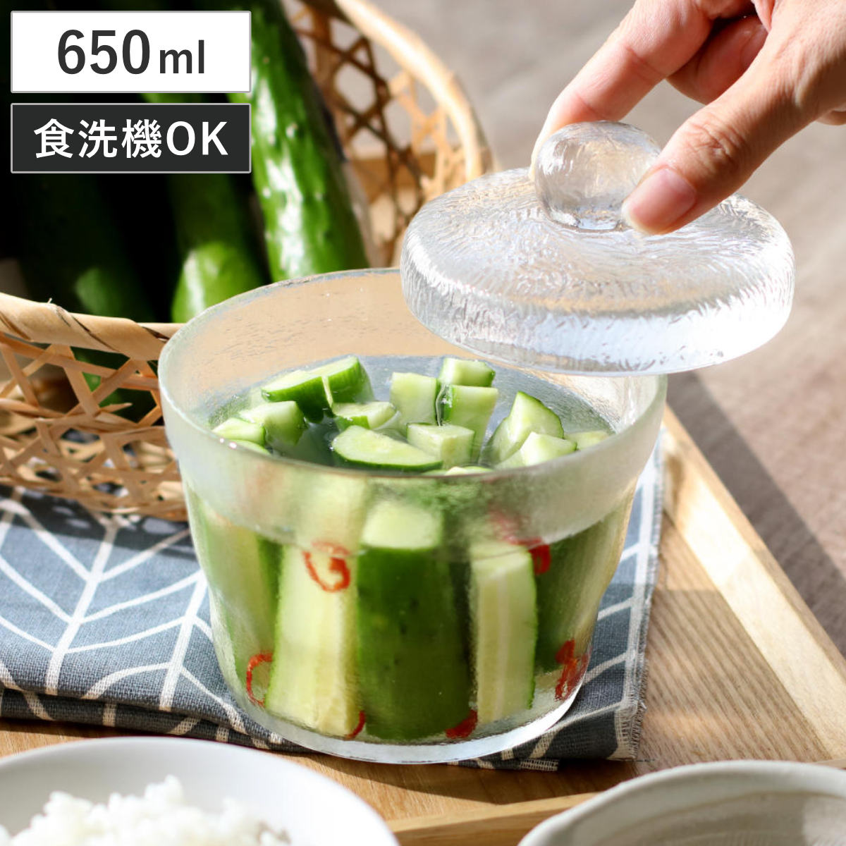 �Е��e�� 650ml �s�N���[�� �K���X����Ђ��e��