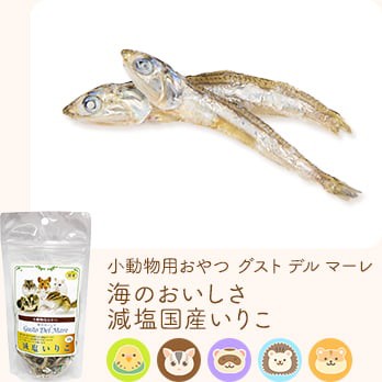 小動物用おやつ グスト デル マーレ 海のおいしさ減塩国産いりこ