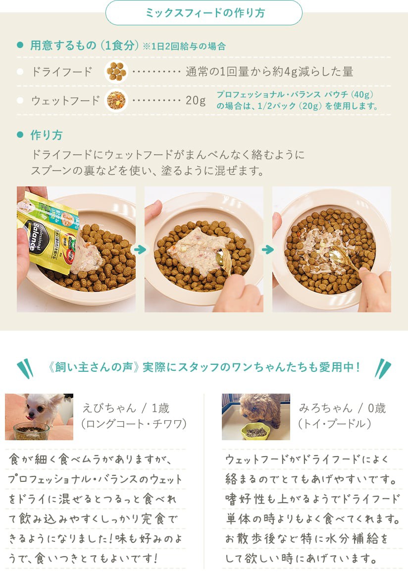 ミックスフィードの作り方・飼い主さんの声