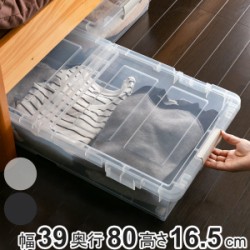 収納ケース ベッド下 幅39×奥行80×高さ17cm 収納ボックス 縦置き横置き 連結可能 コロ付き プラスチック製