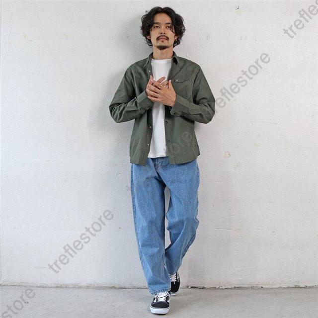 デニムパンツ メンズ ワイド シェフパンツ バルーン バギー ルーズ