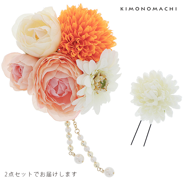 お花髪飾り 成人式の振袖、卒業式の袴にも フラワーコーム