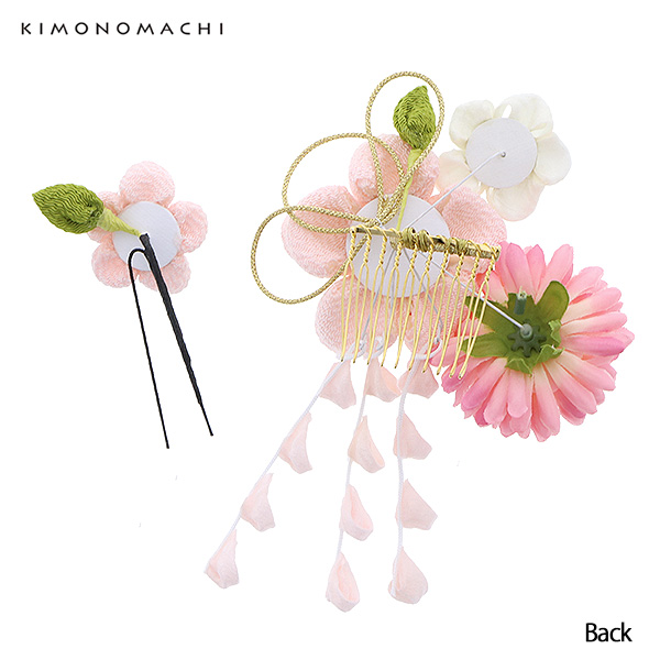 髪飾り2点セット 花かんざし 前撮り、成人式、結婚式の振袖に
