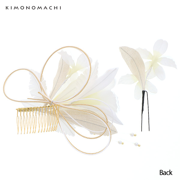 髪飾り2点セット 花かんざし 前撮り、成人式、結婚式の振袖に