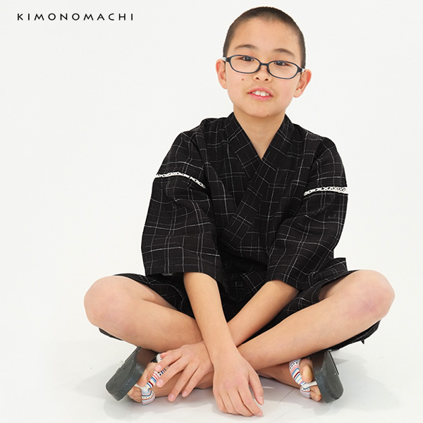90、100、110、120、130 しじら甚平 キッズ