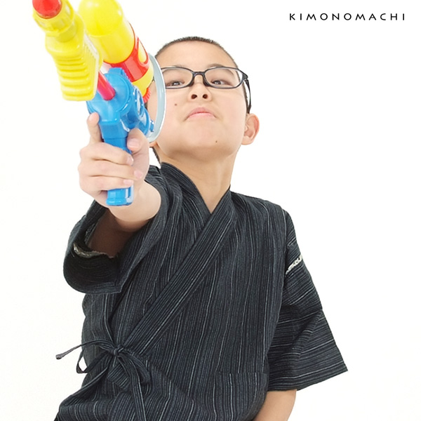 90、100、110、120、130 しじら甚平 キッズ