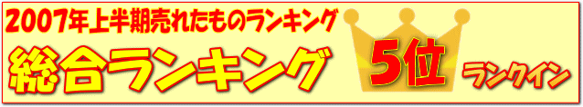 2007年上半期売れたものランキング:総合ランキング5位入賞!