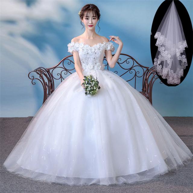 決算特価 送料無料 ウェディングドレス 安い 結婚式 花嫁 二次会 ボートネック パーティードレス Aライン ベール付き 妊婦 大きいサイズ 予約販売品 Carlavista Com