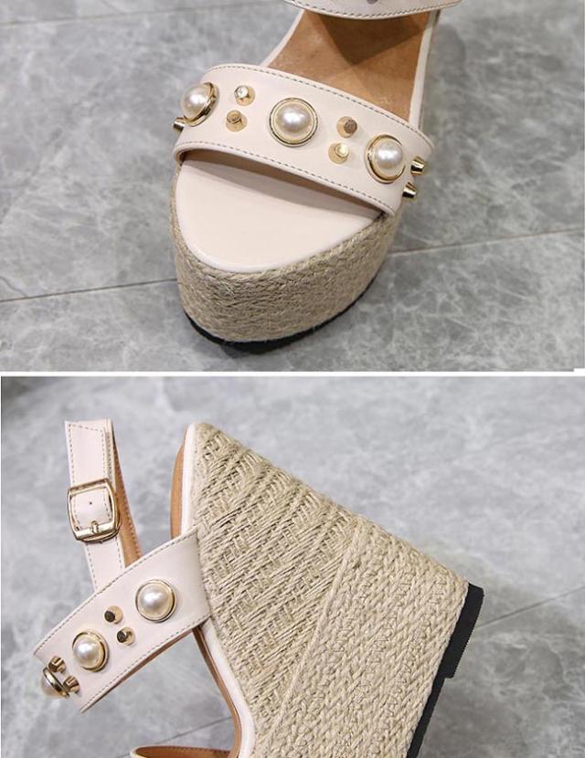 レディースサンダル ウェッジソール 夏新作 サンダル 厚底サンダル 14.5cm 11cmヒール 小さいサイズ21.0  厚底 美脚  軽い 歩きやすい カジュアル 大人 おしゃれ コンフォートサンダル シンプル サマー 夏 カジュアル ベージュ