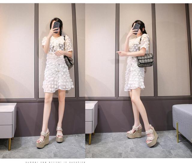 レディースサンダル ウェッジソール 夏新作 サンダル 厚底サンダル 14.5cm 11cmヒール 小さいサイズ21.0  厚底 美脚  軽い 歩きやすい カジュアル 大人 おしゃれ コンフォートサンダル シンプル サマー 夏 カジュアル ベージュ