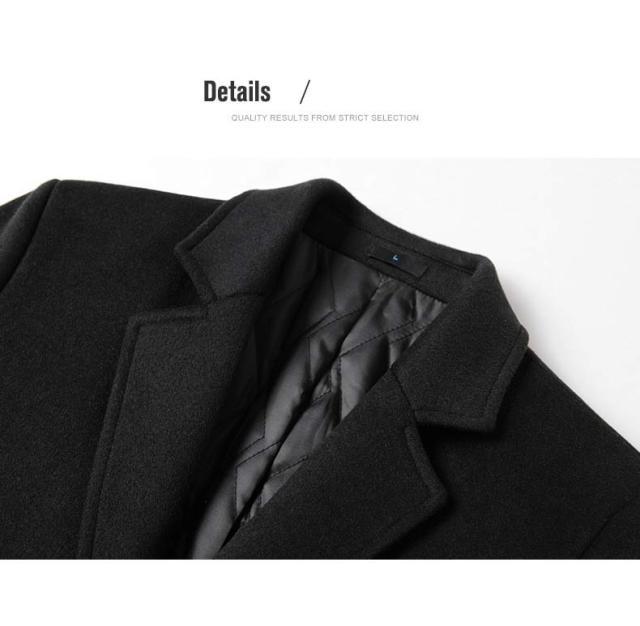 チェスターコート メンズ ビジネスコート ウール混紡 フロント2つ