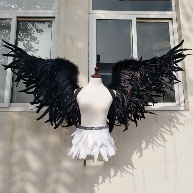 コスプレ道具 100*120 翼 ブラック 天使の翼 妖精 天使の羽