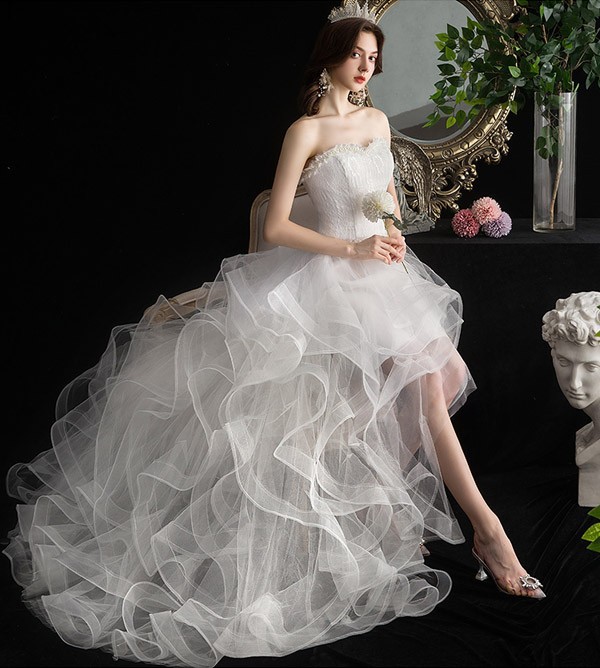【送料無料】花嫁 ウェディングドレス 冬 白ドレス フィッシュ