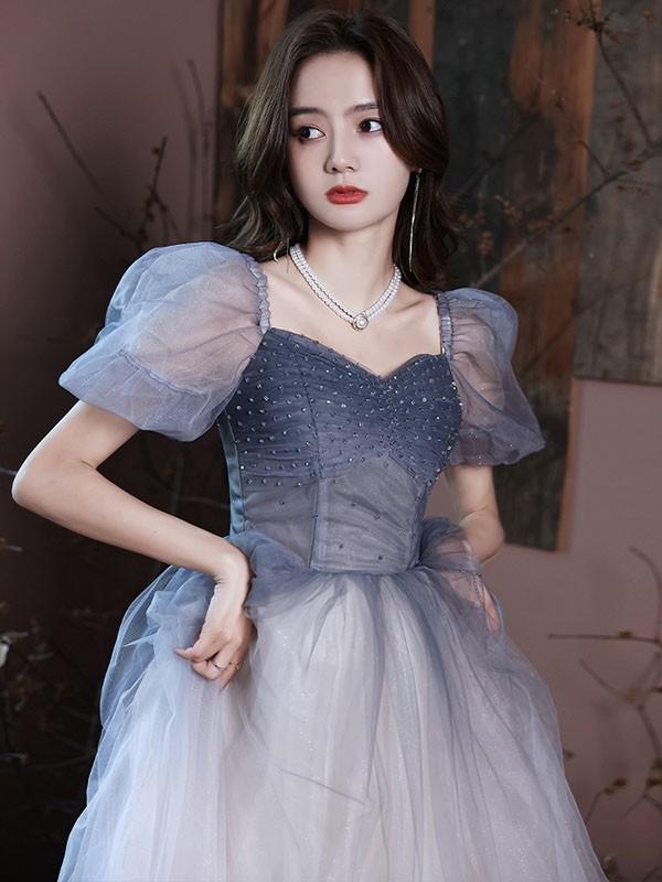 ドレス グラデーション 大人 ピアノ 発表会 ロングドレス ミモレ丈