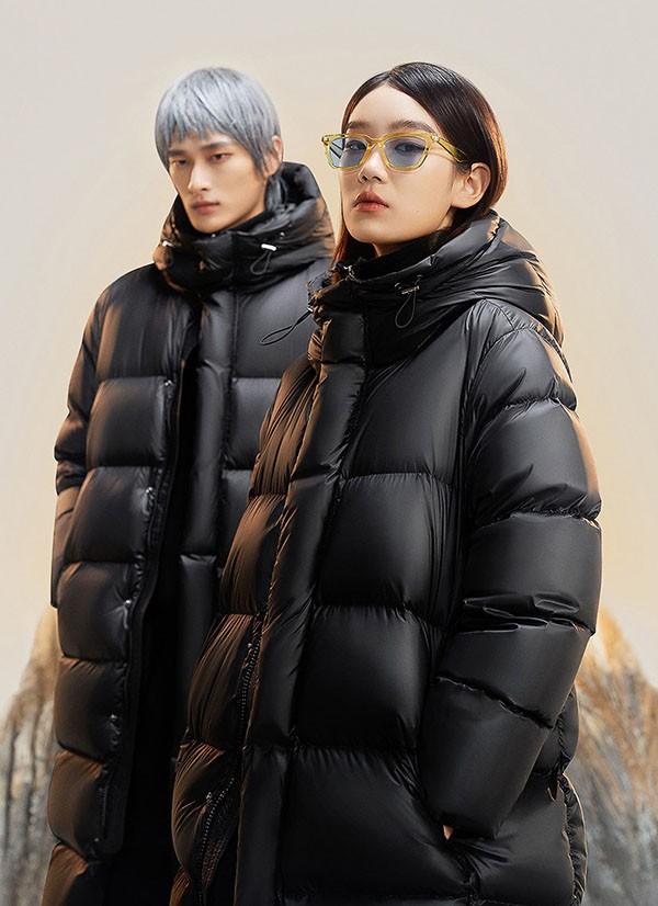 90%ガチョウダウン 極暖 ベンチコート ロング丈丈 フード付き 男女兼用