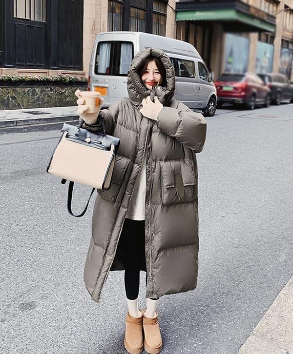 ダウンコート レディース ダウンジャケット 90％ダウン Aライン 帽子