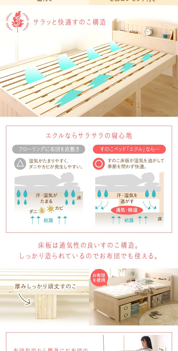 HOT新作登場 送料無料 カントリー調 すのこベッド ショート丈 セミシングル (ベッドフレームのみ) ホワイトウォッシュ ベッド下収納 『Ecru』 エクル の通販はau PAY マーケット - イーグルアイau Wowma!店| 超歓迎新品