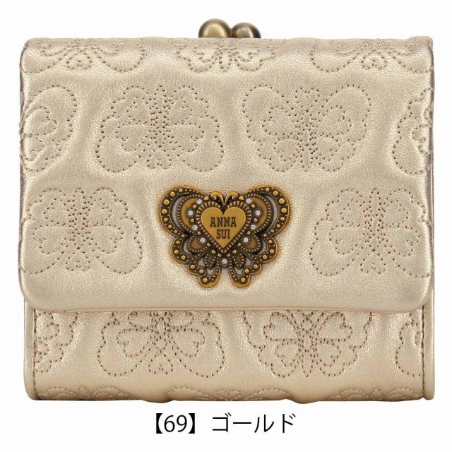 ゴールド 三つ折り財布 蝶々 ANNA SUI - メルカリ