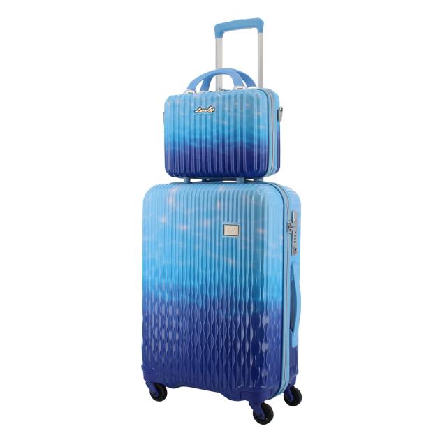 【レビュー投稿で+5％還元】シフレ スーツケース 43L 55cm 3.4kg TSAロック ルナルクス LUN2116K-55 Siffler 抗菌加工 旅行 キャリーケース ハードキャリー セット かわいい おしゃれ グラデーション カラフル ミニトランク付き クリスマス_mp