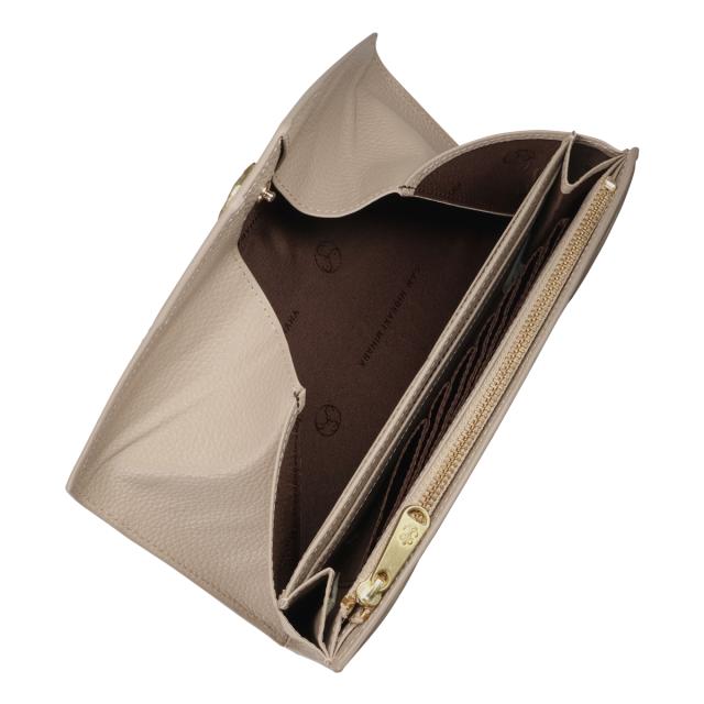 レビュー投稿で+5％還元】サンヒデアキミハラ 長財布 牛革 フラップ