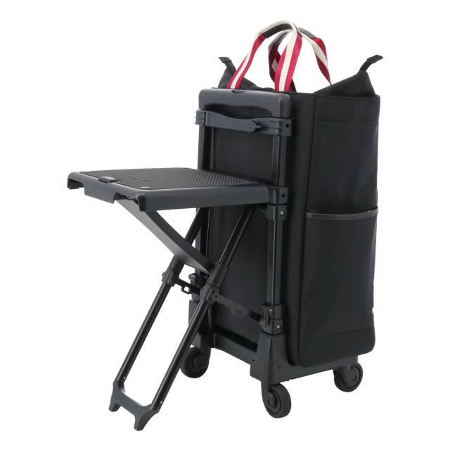 【レビュー投稿で+5％還元】スワニー ショッピングカート ショッピングキャリー B4 座面付き 座れる 静音 静か 撥水 23L 55cm 3.4kg レディース 機内持ち込み D-630 ポルド SWANY 買い物バッグ ロッカーサイズ クリスマス_mp クリスマス_wp