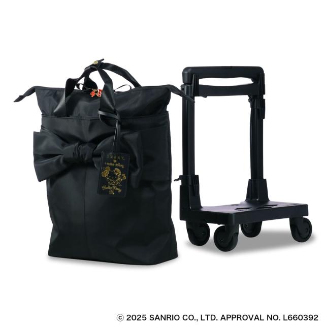 【レビュー投稿で+5％還元】ハローキティ スワニー コラボ ショッピングカート 11L 32cm 2.1kg ショッピングキャリー 66691 Hello Kitty SWANY 静音設計 ショッピングキャリー 静か 機内持ち込み 買い物バッグ お買い物キャリー デイリーキャリー クリスマス_mp