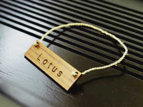 チーク製オイルボトル用ネームプレート