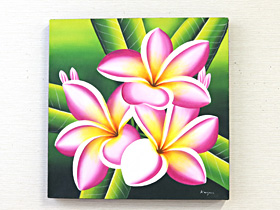 プルメリアの絵画（ピンク）