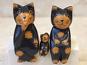 バリ猫　親子（ブラック）