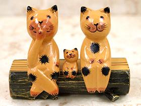 バリ猫　親子（イエロー）